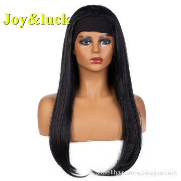 Black Head Band Wigs for Black Women Wholesale Prices Hairband Scarf Hair Long Natural Straight Headband Wig Synthetic Hair Wigs
